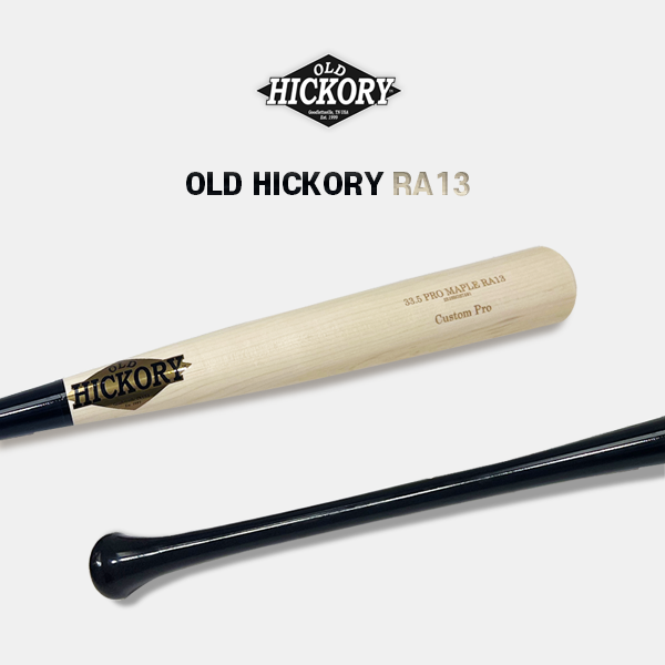 OLD HICKORY 프로선수용 커스텀 메이플 나무배트 블랙/네추럴 RA13