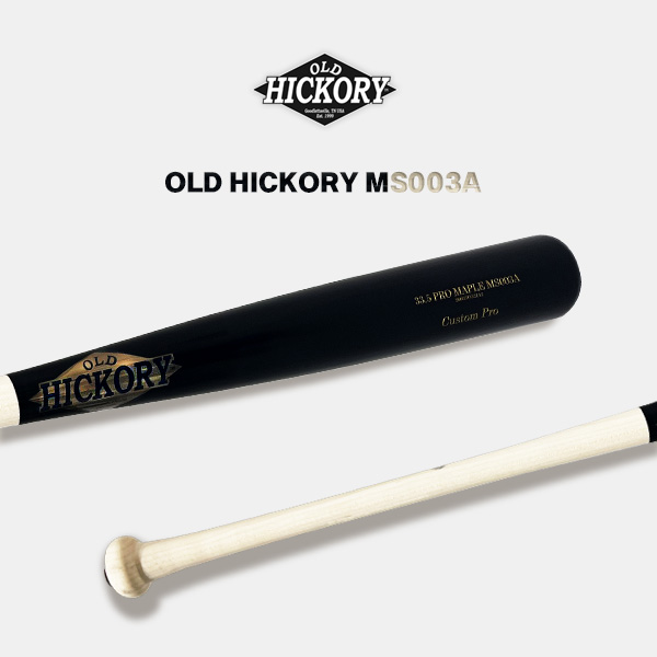 OLD HICKORY 프로선수용 커스텀 메이플 나무배트 블랙/내추럴 MS003A