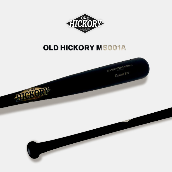 OLD HICKORY 프로선수용 커스텀 메이플 나무배트 블랙(무광) MS001A